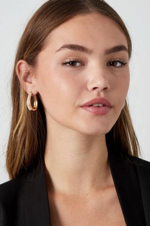 Earrings oval glam - Gold Color Stainless Steel h5 Picture4